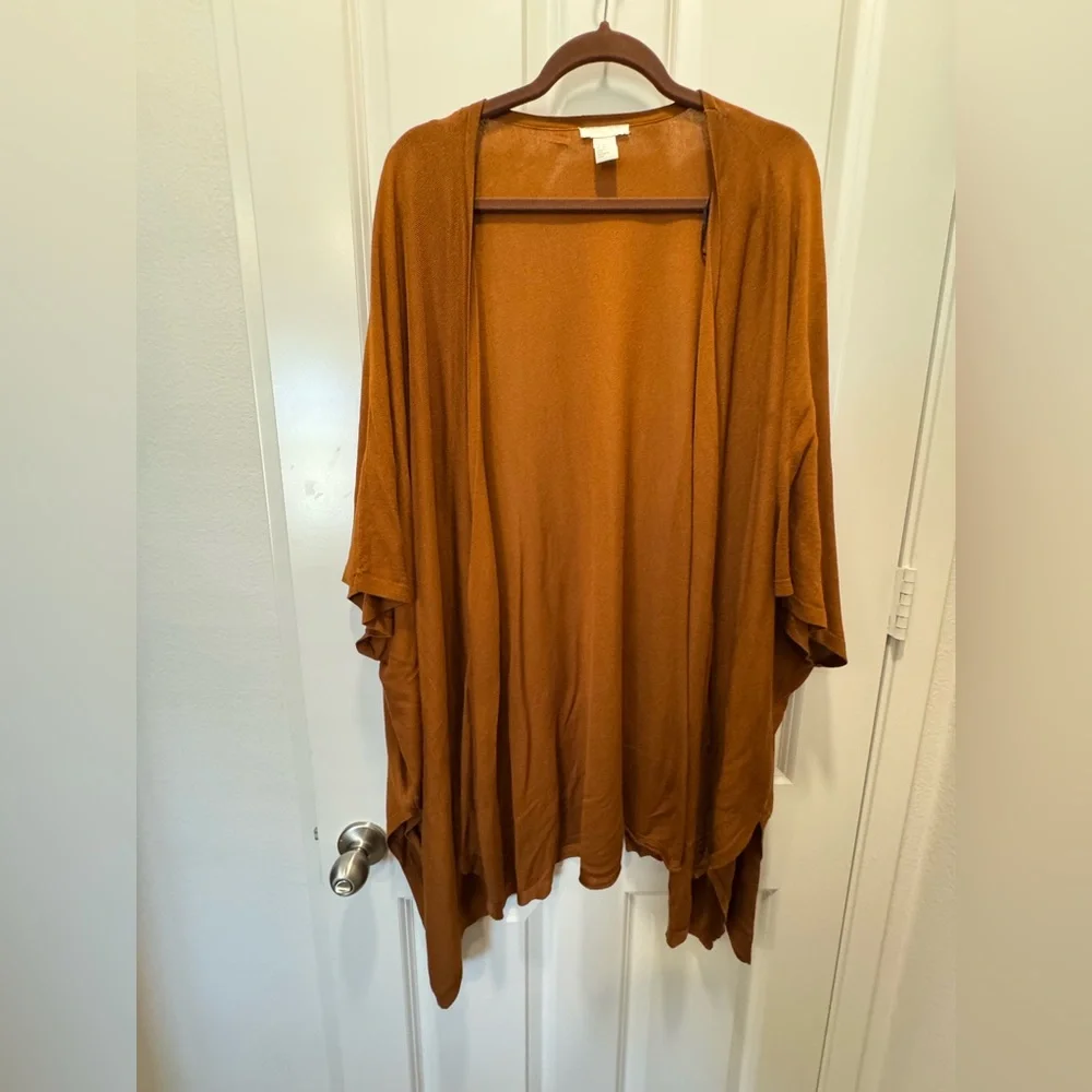 Rust Orange Open Front Cardigan - Picture 1 of 3